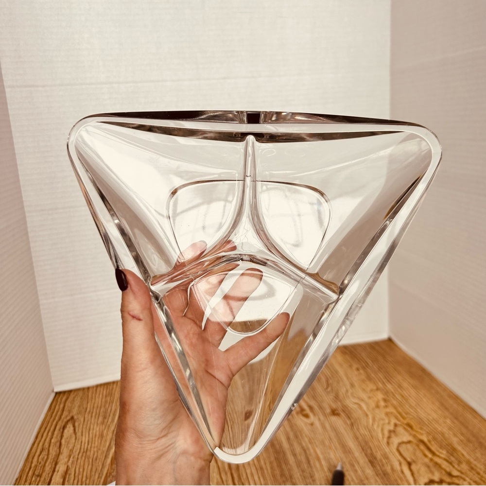 Val Saint Lambert Crystal Geometric Glass Ashtray MCM